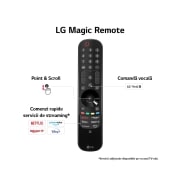 LG AI QNED86 de 50'', 4K Smart TV, Telecomanda LG Magic Remote Controller care evidențiază funcția de indicare și derulare ușoară, comenzi rapide pentru servicii de streaming și comandă vocală, 50QNED86T3A, thumbnail 6