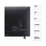 LG AI NANO81 de 55'', 4K Smart TV, 2024, Vedere din spate cu porturi și informații despre conexiuni, 55NANO81T3A, thumbnail 3