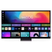 LG QNED91 MiniLED AI de 86'', 4K Smart TV, Imagine laterală ușor înclinată spre stânga cu  televizorul LG QNED, QNED91, 86QNED91T3A, thumbnail 3