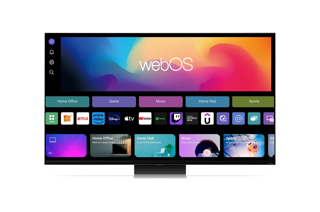 LG QNED91 de 75'', MiniLED, 4K Smart TV, Imagine laterală ușor înclinată spre stânga cu  televizorul LG QNED, QNED91, 75QNED91T3A, thumbnail 5