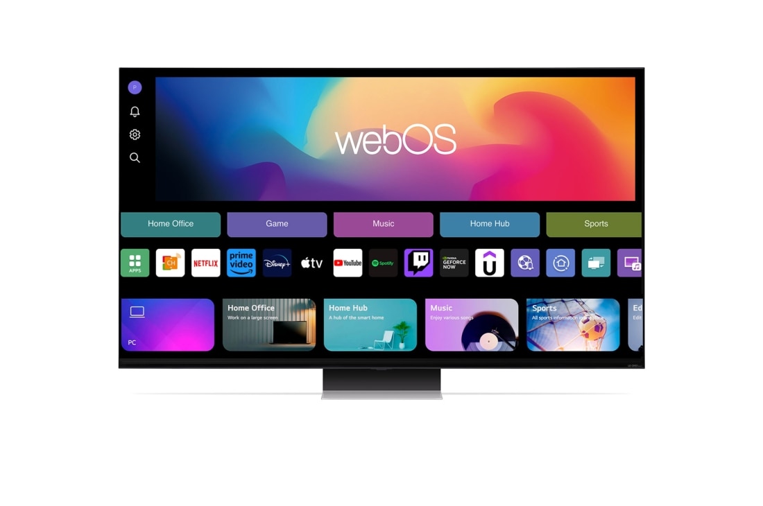 LG QNED91 de 65'', MiniLED, 4K Smart TV, Imagine frontală cu televizorul LG QNED, QNED91 cu textul LG QNED MiniLED și 2024 pe ecran, 65QNED91T3A, thumbnail 5