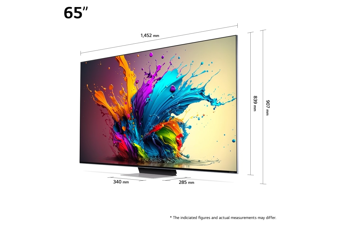 LG QNED91 de 65'', MiniLED, 4K Smart TV, Imagine laterală ușor înclinată spre stânga cu  televizorul LG QNED, QNED91, 65QNED91T3A, thumbnail 7