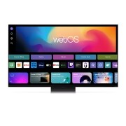 LG QNED91 de 65'', MiniLED, 4K Smart TV, Imagine frontală cu televizorul LG QNED, QNED91 cu textul LG QNED MiniLED și 2024 pe ecran, 65QNED91T3A, thumbnail 5