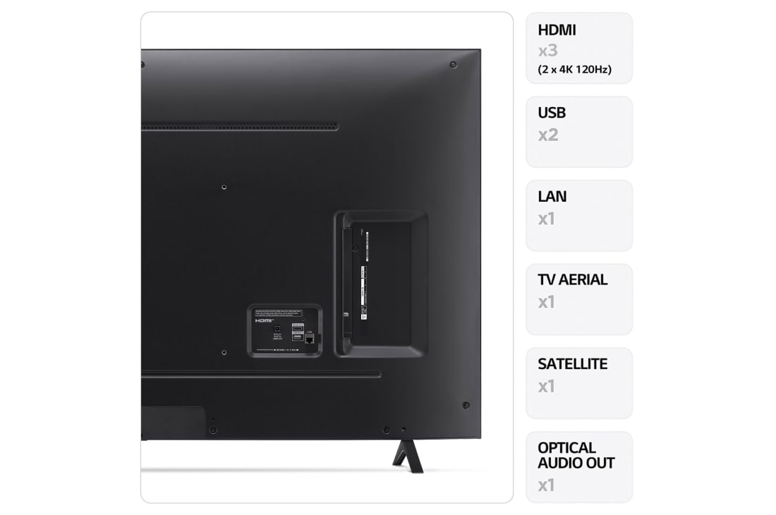 LG NANO82 de 75'', 4K Smart TV, Vedere din spate a LG NanoCell TV, NANO82, 75NANO82T3B, thumbnail 3
