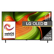 LG OLED AI B5 4K Smart TV 2025 55 inch, Vedere frontală a LG OLED AI B5 4K Smart TV. Emblema OLED 12 ani numărul 1 la nivel mondial și sigla LG OLED AI 2025 sunt pe ecran., OLED55B53LA, thumbnail 1