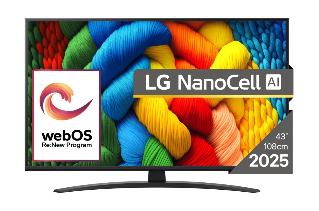 LG NANO81 AI de 43 inch, 4K Smart TV, 2025, 43NANO81A3A