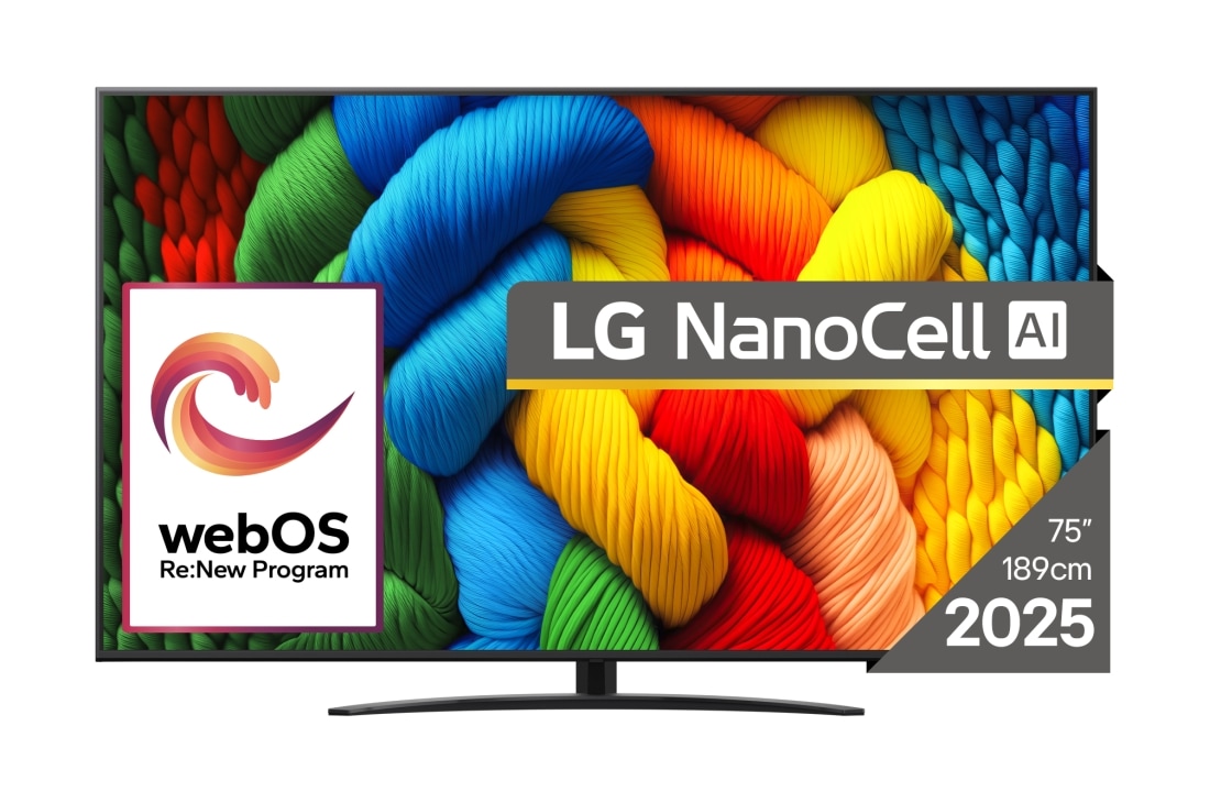 LG NANO81 AI de 75 inch, 4K Smart TV, 2025, 75NANO81A3A