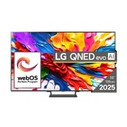 LG QNED evo AI, QNED93 de 55 inch, 4K Smart TV, 2025, Vedere frontală cu imagine de umplere, 55QNED93A6A, thumbnail 1