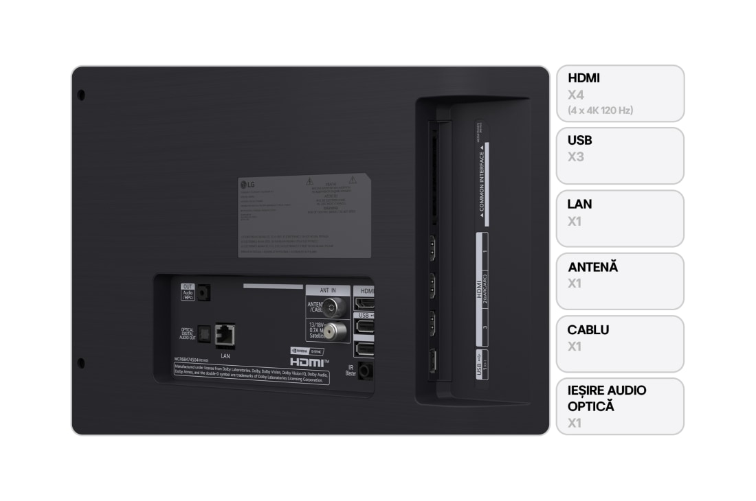 LG OLED evo AI C5 de 48 inch, 4K Smart TV, 2025, Vedere din spate a LG OLED evo AI C5 4K Smart TV., OLED48C52LA, thumbnail 2
