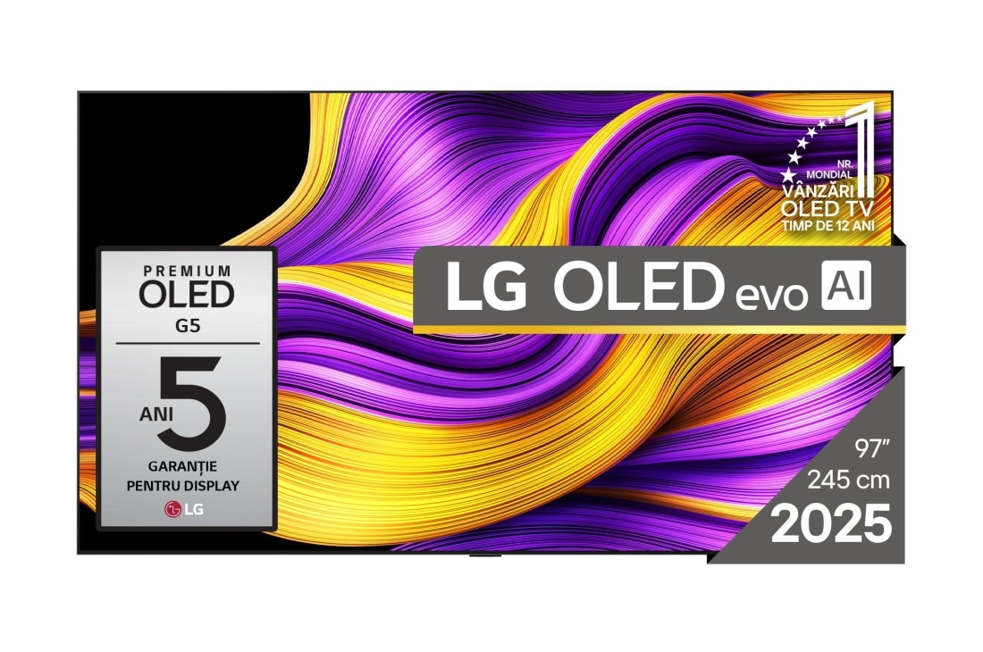LG OLED evo AI G5 de 97 inch, 4K Smart TV, 2025, OLED97G51LW