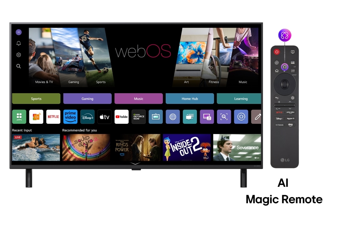 LG QNED80 AI de 43 inch, 4K Smart TV, 2025, 43QNED80A3A, thumbnail 3