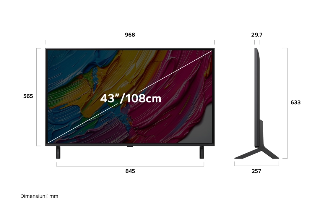 LG QNED80 AI de 43 inch, 4K Smart TV, 2025, 43QNED80A3A, thumbnail 6