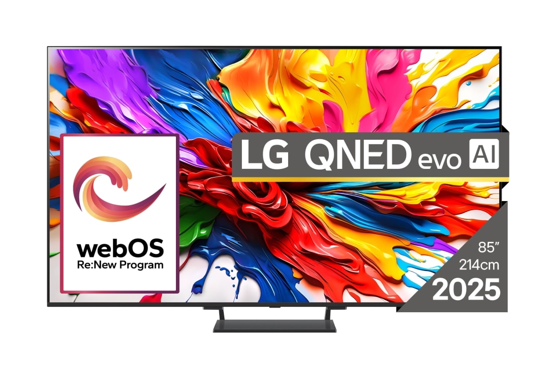 LG 85 inch, LG QNED evo AI QNED93 MiniLED, 4K Smart TV, 2025, 85QNED93A6A