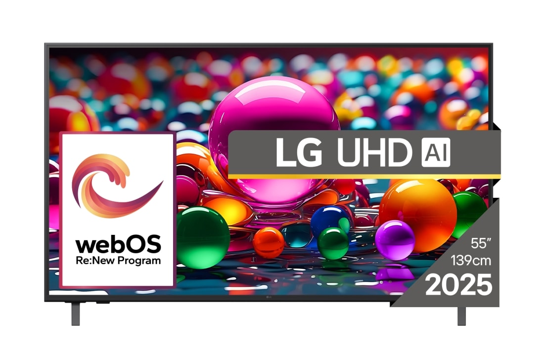 LG UHD AI UA75 de 55 inch, 4K Smart TV, 2025 , 55UA75003LA
