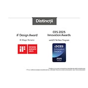 LG OLED B5 AI de 65 inch, 4K Smart TV, 2025, Un spațiu din sufragerie cu un LG OLED TV montat pe perete. Pe acest TV este un munte, pe un fundal cu un cer nocturn plin cu stele. Această scenă este împărțită în jumătate, pentru a arăta cum Perfec, OLED65B53LA, thumbnail 7