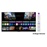 LG Televizor True Wireless LG SIGNATURE OLED M5 de 97 inch, cu transfer video și audio 4K, Vedere frontală și vedere laterală a LG OLED M5 Signature TV care arată lungimea, lățimea, înălțimea și adâncimea., OLED97M59LA, thumbnail 3