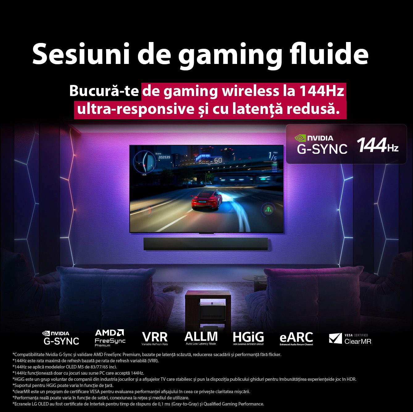 LG Televizor True Wireless LG OLED evo AI M5 de 77 inch, cu transfer video și audio 4K la 144Hz, OLED77M59LA, thumbnail 14