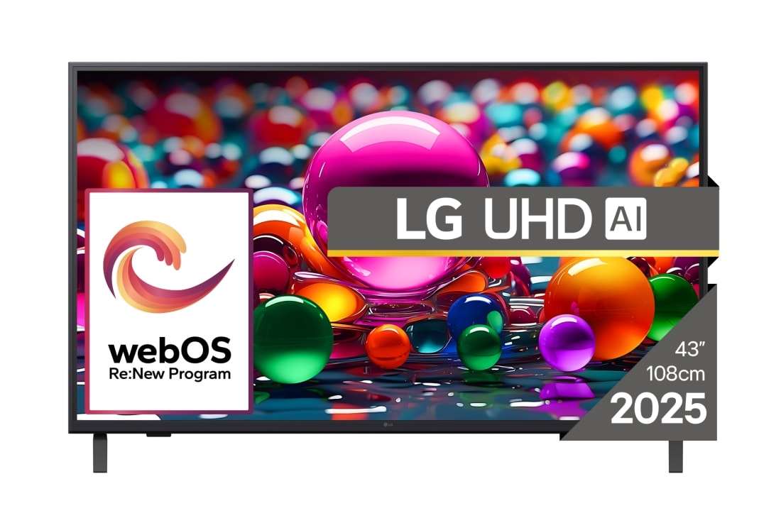 LG UHD AI UA74 de 43 inch, 4K Smart TV, 2025, 43UA74003LB
