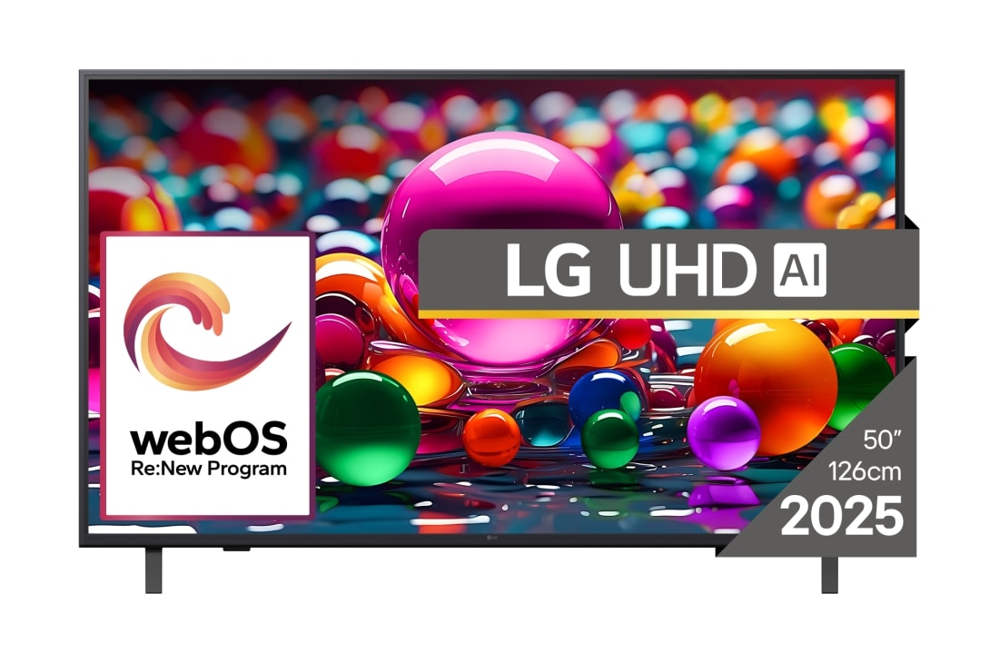 LG UHD AI UA74 de 50 inch, 4K Smart TV, 2025, 50UA74003LB