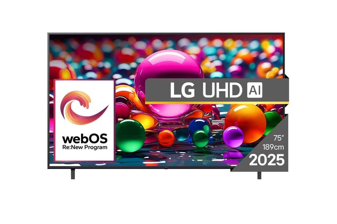 LG UHD AI UA74 de 75 inch, 4K Smart TV, 2025, 75UA74003LB