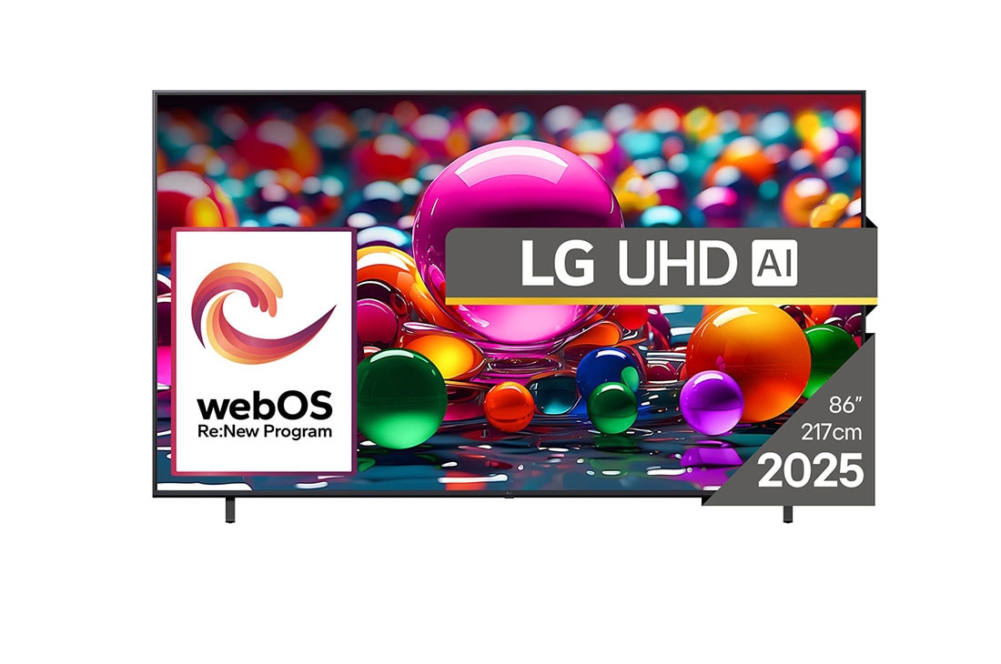 LG UHD AI UA74 de 86 inch, 4K Smart TV, 2025, 86UA74003LB