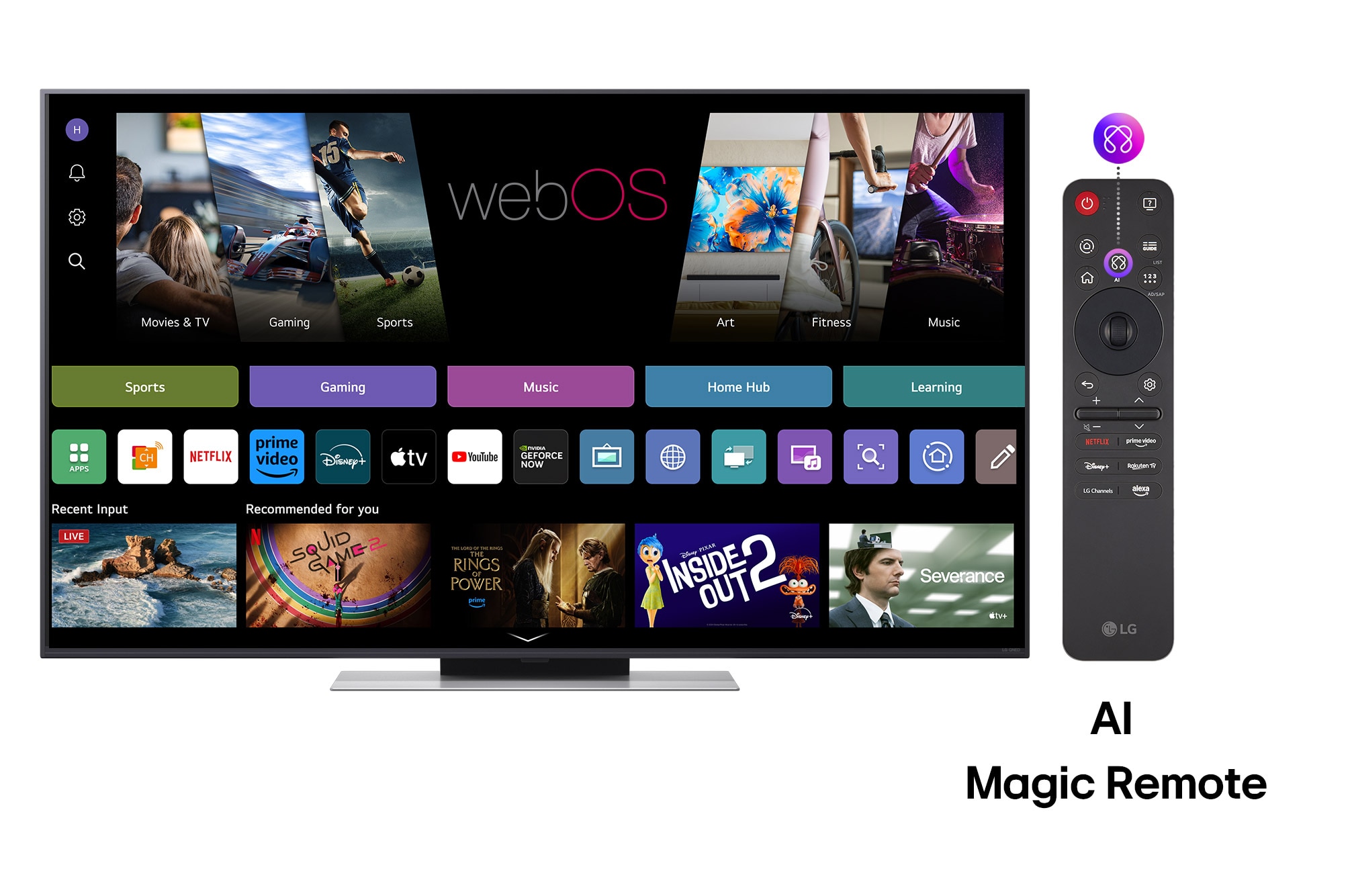 LG QNED AI QNED87 MiniLED 4K Smart TV 55 inci 2025, 55QNED87A3B, thumbnail 3