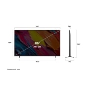 LG 86 Inch LG QNED AI QNED7E 4K Smart TV 2025, Vedere laterală din partea stângă a LG QNED70 TV , 86QNED7EA6B, thumbnail 5