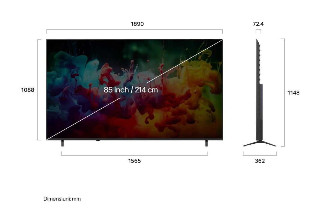 LG 85 inch LG QNED7E AI Mini LED 4K Smart TV 2026, 85QNED7EB3A, thumbnail 3