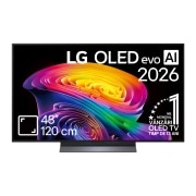 LG 48 inch LG OLED evo AI C6 4K Smart TV 2026, OLED48C6ELB, thumbnail 1