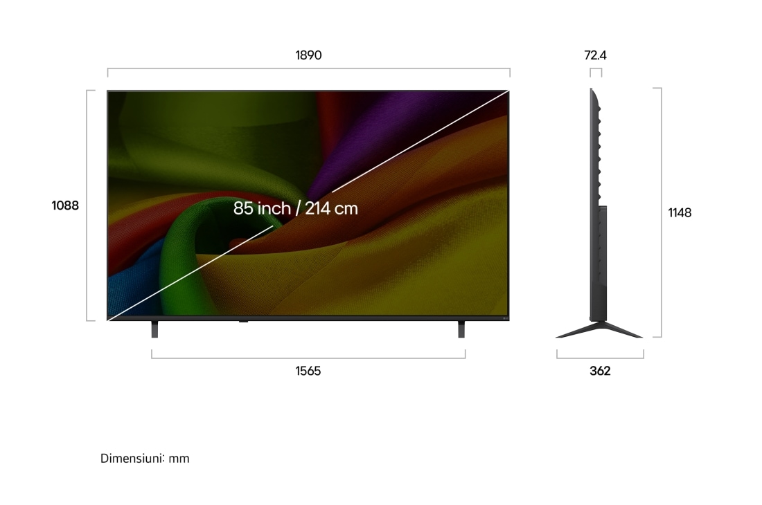 LG 85 inch LG NANO 4K UHD AI NU8E Smart TV 2026, 85NU8E0B3LA, thumbnail 3