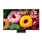 LG 27 inch LG SMART TV AI LB70 HD 2026, Vedere frontală LG SMART TV AI LB70 (2026): Ecranul redă un sortiment viu de gogoși colorate, evidențiind glazura lucioasă, topping-urile texturate și detaliile bogate., 27LB70003LA.AEU, thumbnail 1