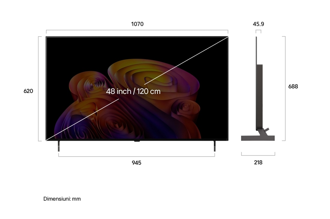 LG 48 inch LG OLED AI B6 4K Smart TV 2026, OLED48B6ELC, thumbnail 3