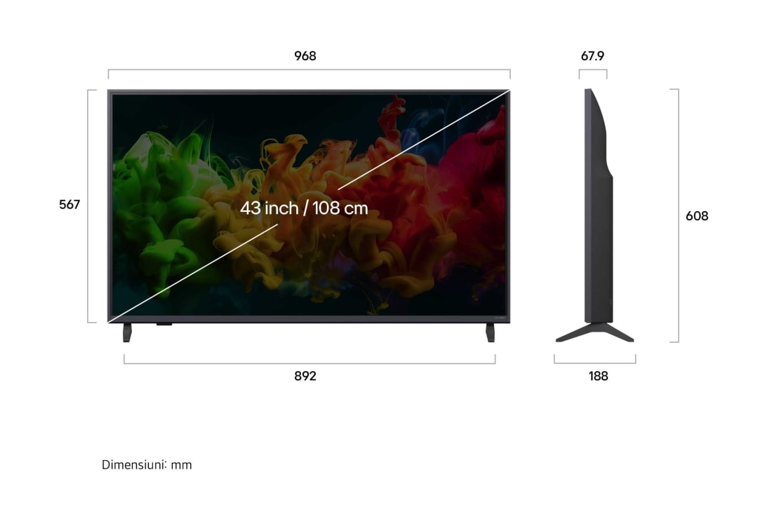 LG 43 inch LG QNED8E evo AI Mini LED 4K Smart TV 2026, 43QNED8EB3F, thumbnail 3