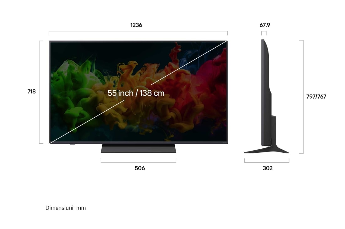 LG 55 inch LG QNED8E evo AI Mini LED 4K Smart TV 2026, 55QNED8EB3B, thumbnail 3