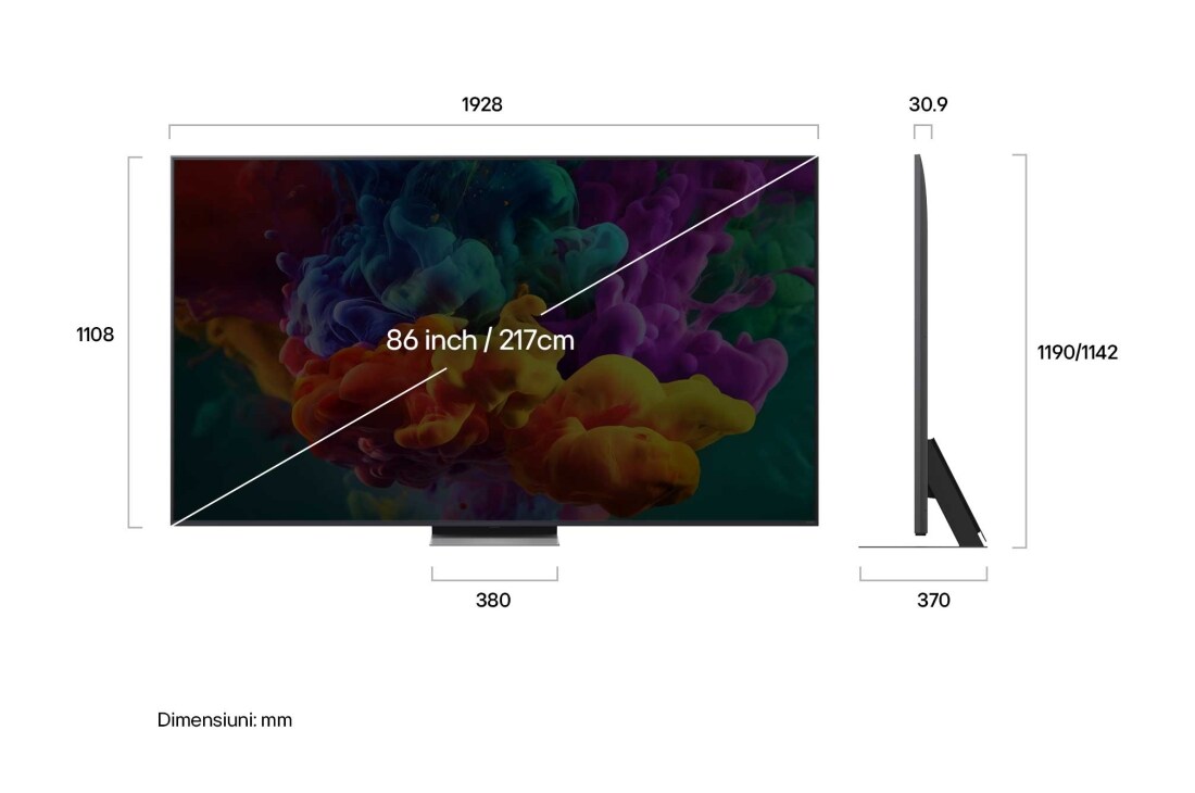 LG 86 inch LG QNED evo AI QNED87 Mini LED 4K Smart TV 2026, 86QNED87B3A, thumbnail 3