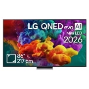 LG 86 inch LG QNED evo AI QNED87 Mini LED 4K Smart TV 2026, 86QNED87B3A, thumbnail 1