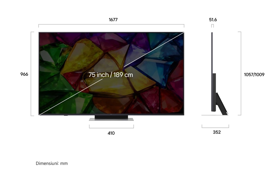 LG 75 inch LG Mini RGB evo AI MRGB88 4K Smart TV 2026 , 75MRGB88B3B, thumbnail 3