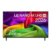 LG 43 inch LG NANO 4K UHD AI NU80 Smart TV 2026, 43NU800B3LC, thumbnail 1