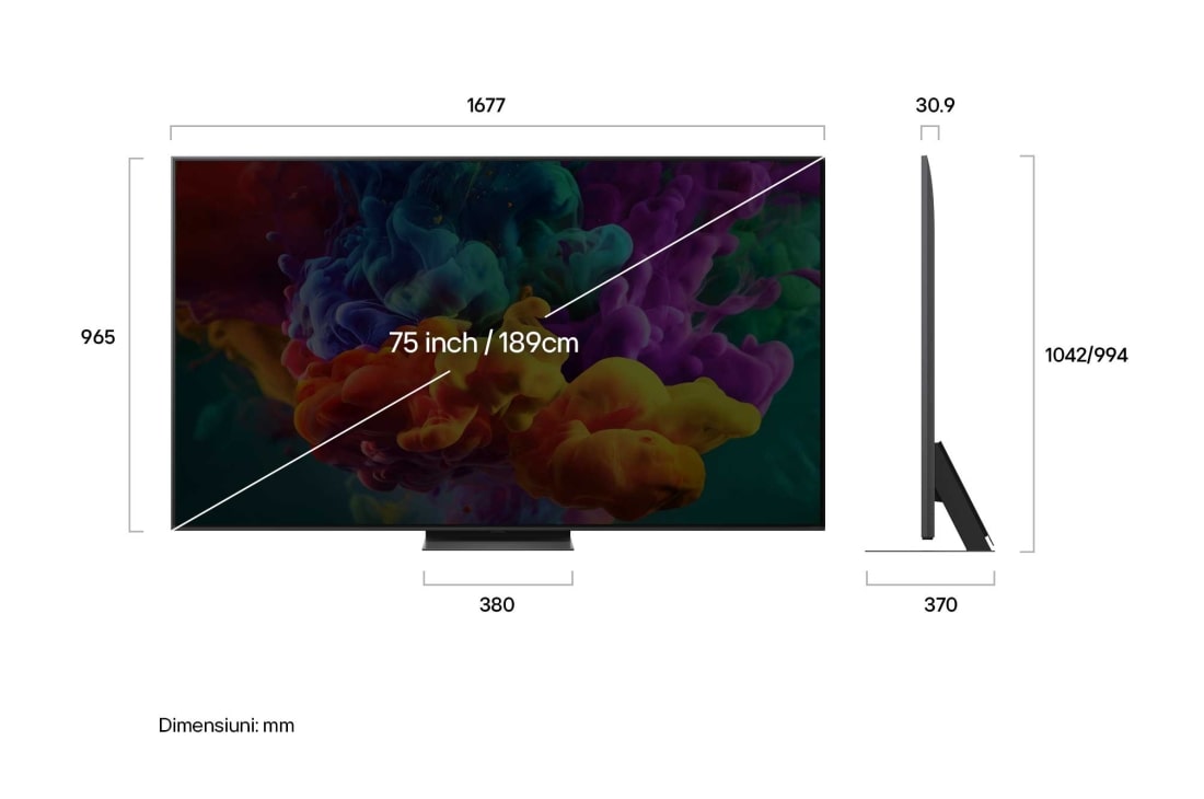 LG 75 inch LG QNED87 evo AI Mini LED 4K Smart TV 2026, 75QNED87B3A, thumbnail 3
