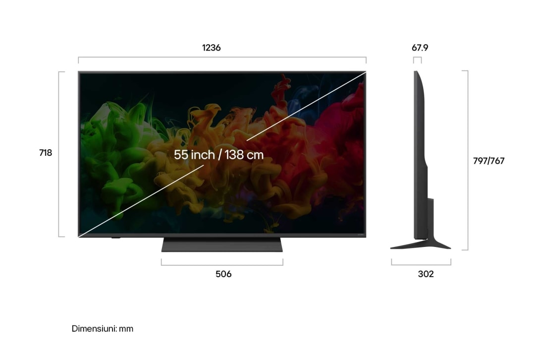 LG 55 inch LG QNED81 evo AI Mini LED 4K Smart TV 2026, 55QNED81B3A, thumbnail 3