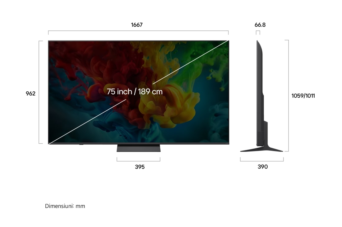 LG 75 inch LG QNED83 evo AI Mini LED 4K Smart TV 2026, 75QNED83B3A, thumbnail 3