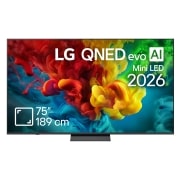 LG 75 inch LG QNED83 evo AI Mini LED 4K Smart TV 2026, 75QNED83B3A, thumbnail 1