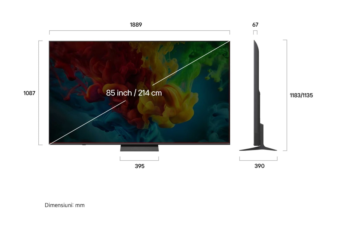 LG 85 inch LG QNED83 evo AI Mini LED 4K Smart TV 2026, 85QNED83B3A, thumbnail 3