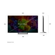 LG 75 inch LG QNED93 evo AI Mini LED 4K Smart TV 2026, 75QNED93B6A, thumbnail 3