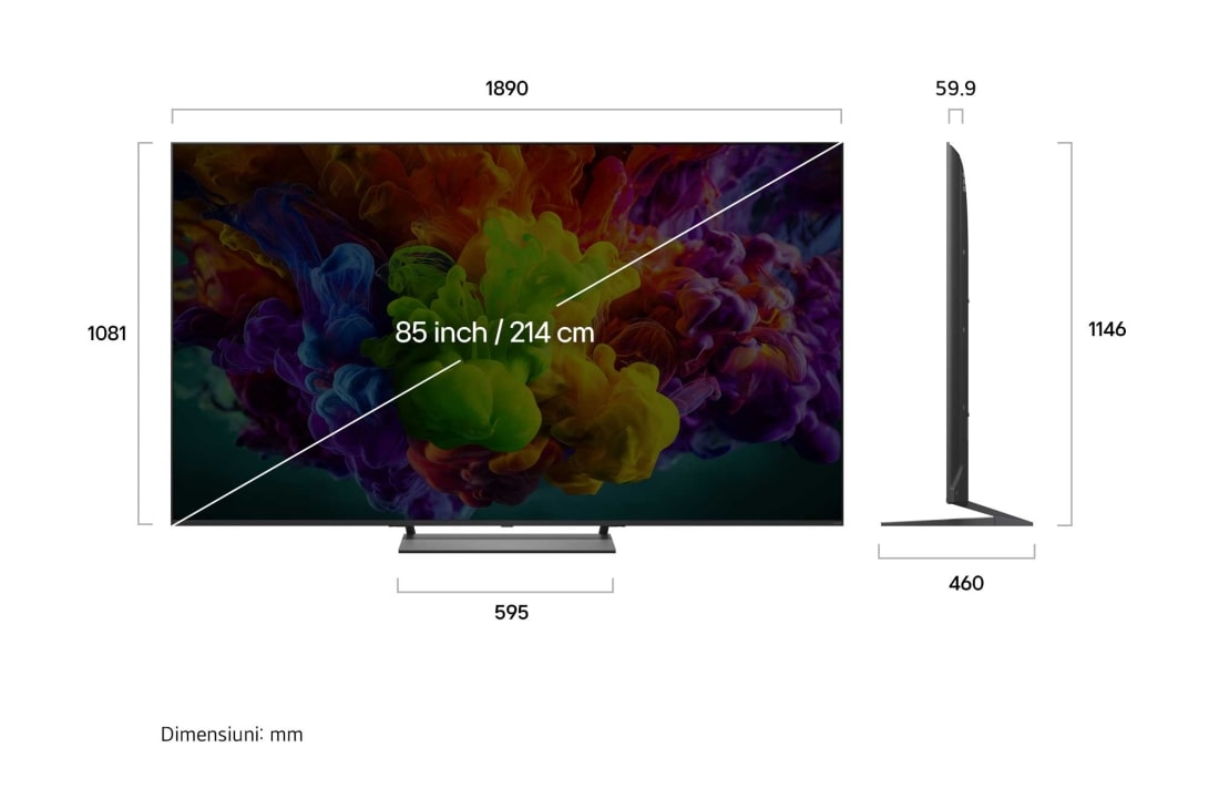 LG 85 inch LG QNED93 evo AI Mini LED 4K Smart TV 2026, 85QNED93B6A, thumbnail 3