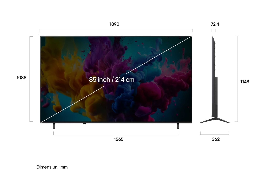 LG 86 inch LG QNED evo AI QNED8M Mini LED 4K Smart TV 2026, 85QNED8MB6A, thumbnail 3
