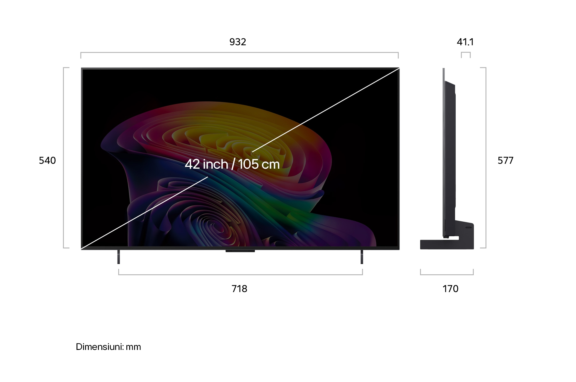 LG 42 inch LG OLED evo AI C6 4K Smart TV 2026, OLED42C62LA, thumbnail 3