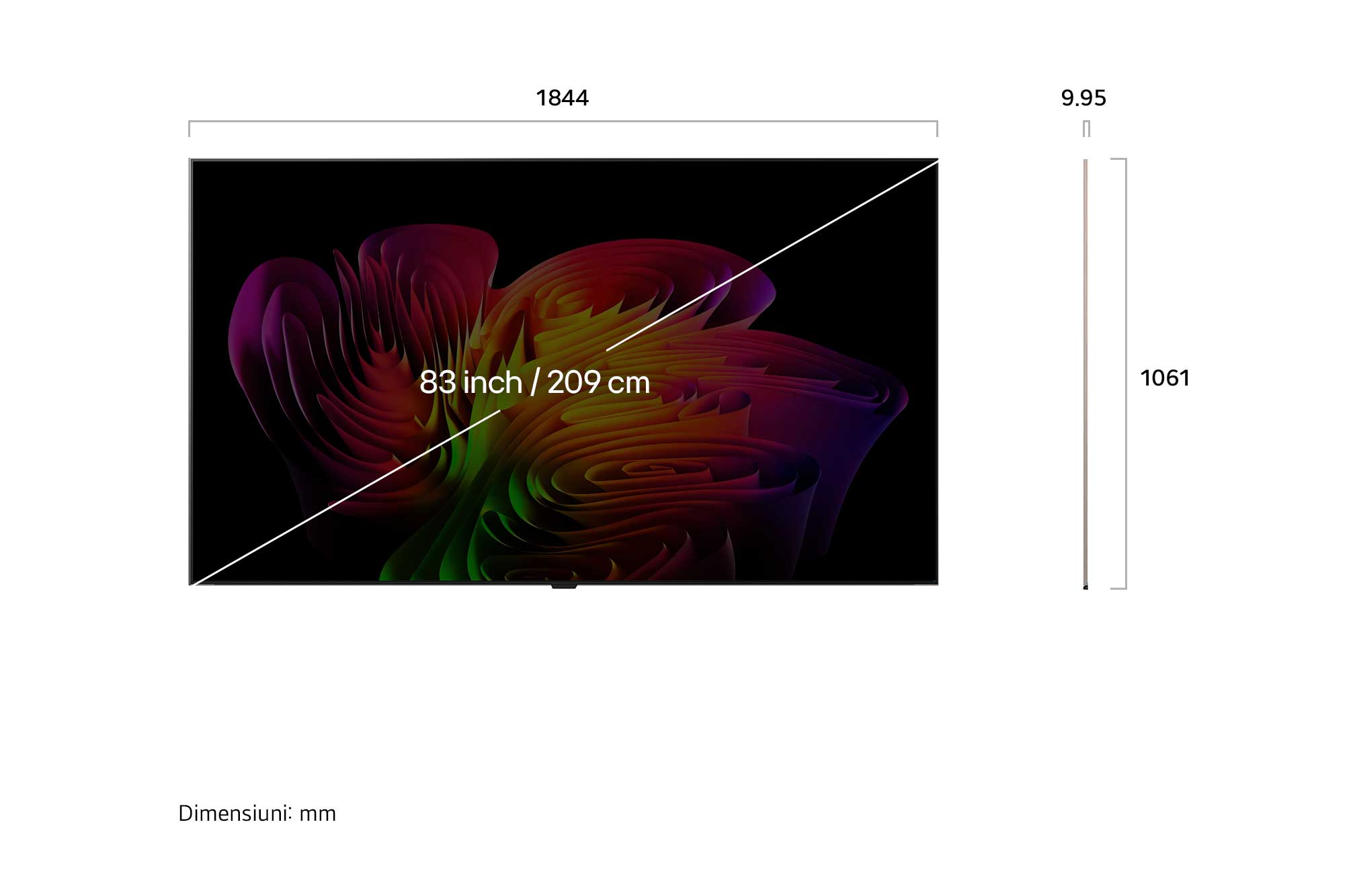 LG 83 inch Wallpaper TV LG OLED evo AI W6 4K Smart TV 2026, OLED83W69LA.AEU, thumbnail 3