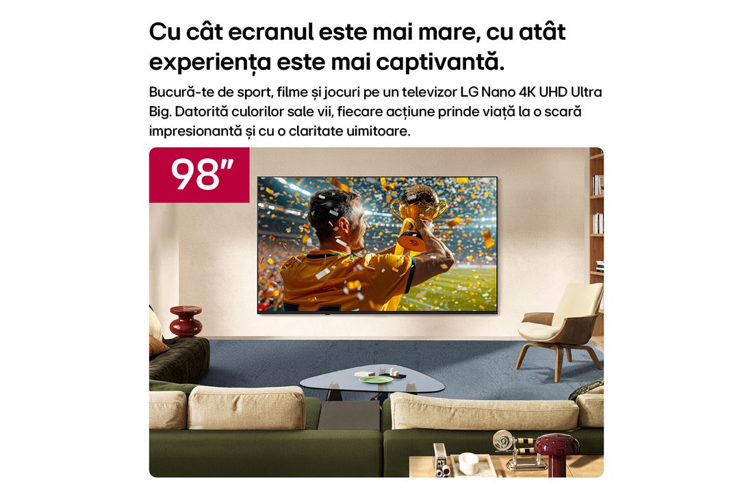 LG 98 inch LG NANO 4K UHD AI NU90 Smart TV 2026, lifestyle view, 98NU900B6LB, thumbnail 6