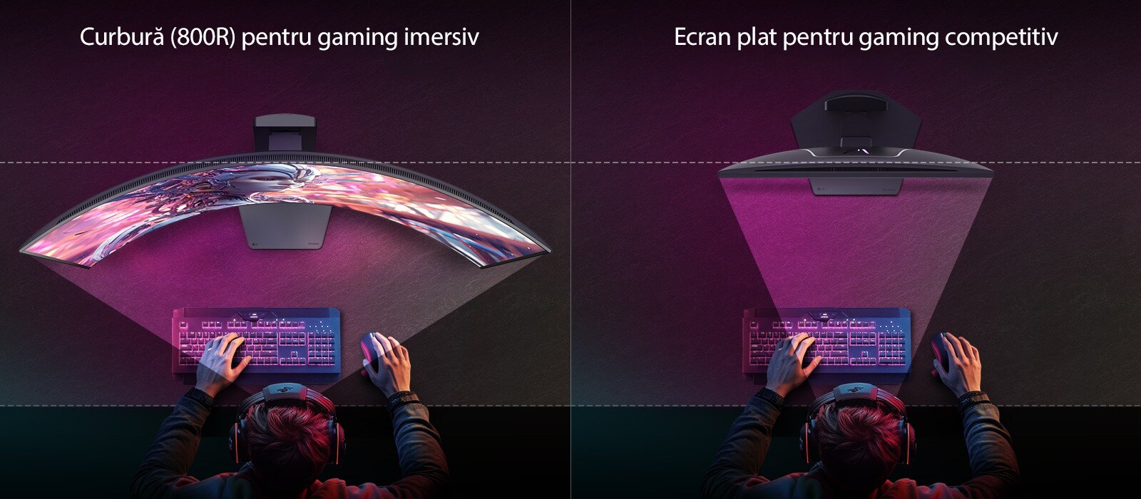 De ce este curbură de 800R de la LG UltraGear ideală pentru gaming?1